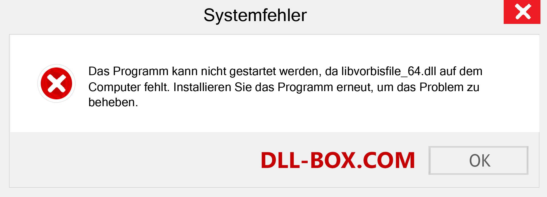 libvorbisfile_64.dll-Datei fehlt?. Download für Windows 7, 8, 10 - Fix libvorbisfile_64 dll Missing Error unter Windows, Fotos, Bildern