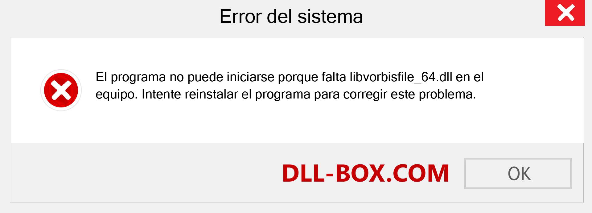 ¿Falta el archivo libvorbisfile_64.dll ?. Descargar para Windows 7, 8, 10 - Corregir libvorbisfile_64 dll Missing Error en Windows, fotos, imágenes